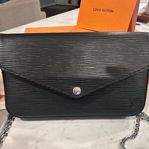 Louis Vuitton Black Textured Clutch